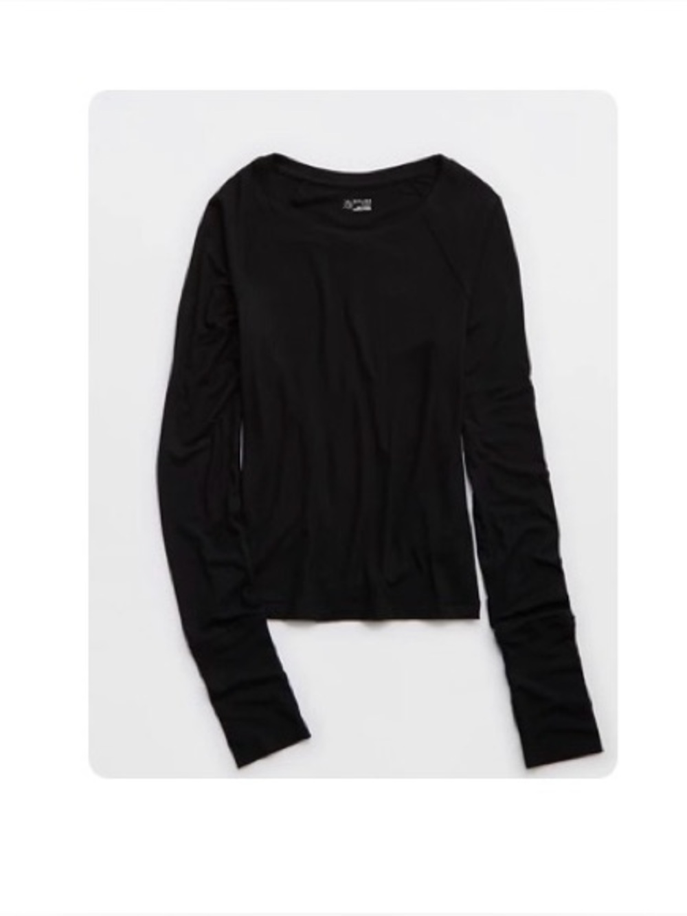 OFFLINE By Aerie Thumbs Up Fitted Rib TShirt Size XXL True Black